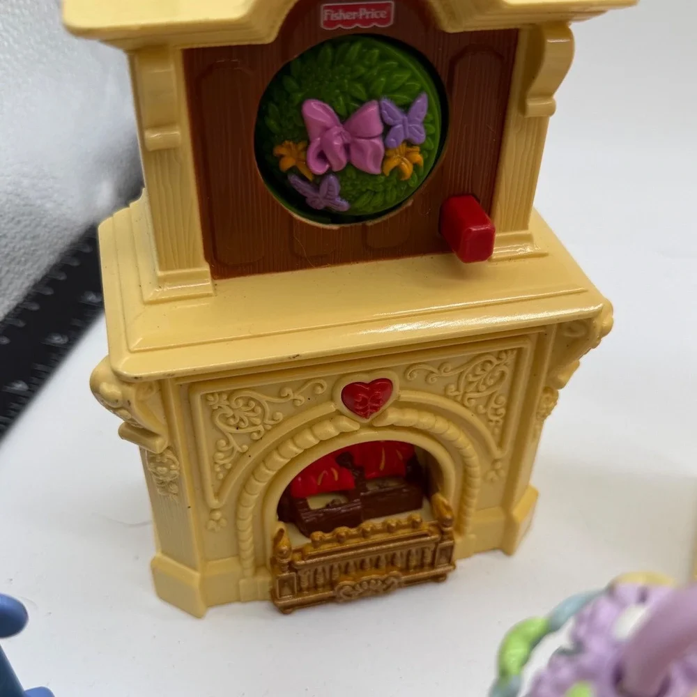 Fisher Price Loving Family Dollhouse Furniture Lot Fireplace Bed Bassinet